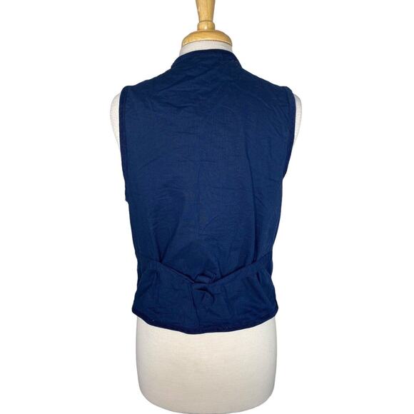 CASCADE BLUES Corduroy Woven Lattice Harvest Autumn Vest Medium Women Embroidery - Picture 3 of 8